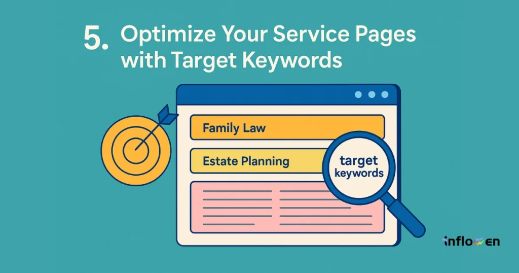 Optimize service pages with targeted keywords