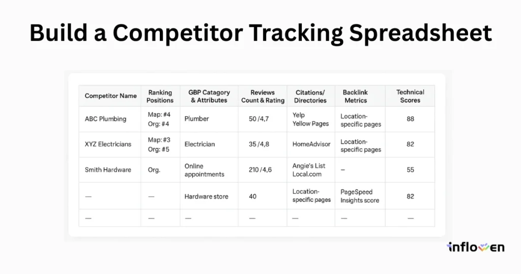 Build a Competitor Tracking Spreadsheet